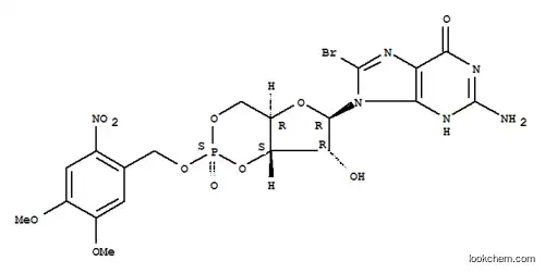 Molecular Structure of 177592-89-1 (4,5-dimethoxy-2-nitrobenzyl-8-bromo-cGMP)