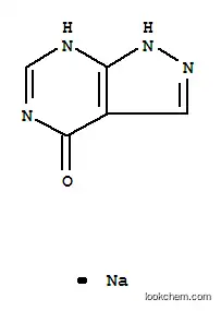 Molecular Structure of 17795-21-0 (1,5-dihydro-4H-pyrazolo[3,4-d]pyrimidin-4-one, monosodium salt)