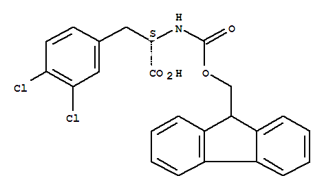 Molecular Structure of 177966-59-5 (L-Phenylalanine,3,4-dichloro-N-[(9H-fluoren-9-ylmethoxy)carbonyl]-)