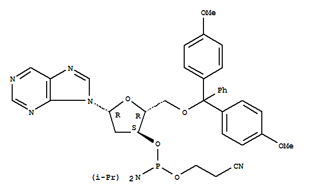 9-?[5-?O-?[bis(4-?methoxyphenyl)?phenylmethyl]?-?3-?O-?[[bis(1-?methylethyl)?amino]?(2-?cyanoethoxy)?phosphino]?-?2-?deoxy-?β-?D-?erythro-?pentofuranosyl]?-9H-?Purine