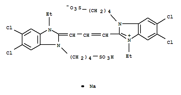1H-Benzimidazolium,5,6-dichloro-2-[3-[5,6-dichloro-1-ethyl-1,3-dihydro-3-(4-sulfobutyl)-2H-benzimidazol-2-ylidene]-1-propen-1-yl]-1-ethyl-3-(4-sulfobutyl)-,inner salt, sodium salt (1:1)
