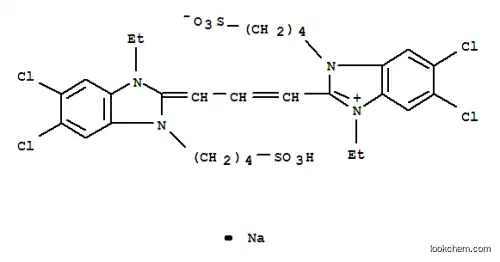 Molecular Structure of 18462-64-1 (5,6-DICHLORO-1-ETHYL-3-SULFOBUTYL-2-(3-(5,6-DICHLORO-1-ETHYL-3-SULFOBUTYL BENZIMIDAZOLINYLIDENE-1-PROPENYL) BENZIMIDAZOLIUM HYDROXIDE, INNER SALT,SODIUM SALT)