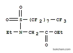 Molecular Structure of 1869-77-8 (ethyl N-ethyl-N-[(heptadecafluorooctyl)sulphonyl]glycinate)