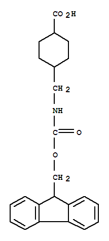 Molecular Structure of 188715-40-4 (Cyclohexanecarboxylicacid, 4-[[[(9H-fluoren-9-ylmethoxy)carbonyl]amino]methyl]-)