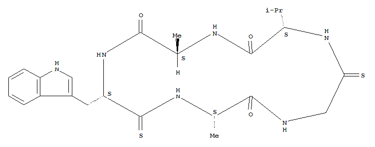 Molecular Structure of 189281-40-1 (Cyclo(L-alanylthioglycyl-L-valyl-L-alanylthio-L-tryptophyl)(9CI))