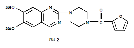 Molecular Structure of 19216-56-9 (Methanone,[4-(4-amino-6,7-dimethoxy-2-quinazolinyl)-1-piperazinyl]-2-furanyl-)