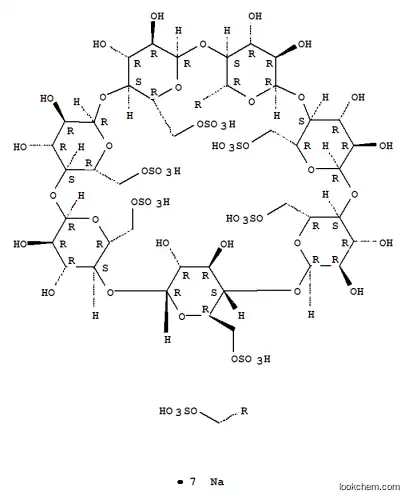 Molecular Structure of 197587-31-8 (HEPTAKIS(6-O-SULFO)-(BETA)-CYCLODEXTRIN)