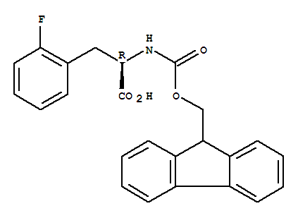 Molecular Structure of 198545-46-9 (D-Phenylalanine,N-[(9H-fluoren-9-ylmethoxy)carbonyl]-2-fluoro-)