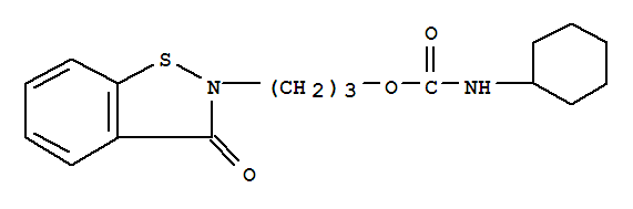 199172-90-2,Carbamic acid,cyclohexyl-, 3-(3-oxo-1,2-benzisothiazol-2(3H)-yl)propyl ester (9CI),