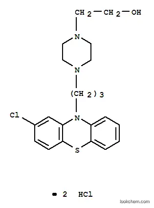 Molecular Structure of 2015-28-3 (4-[3-(2-chloro-10H-phenothiazin-10-yl)propyl]piperazine-1-ethanol dihydrochloride)