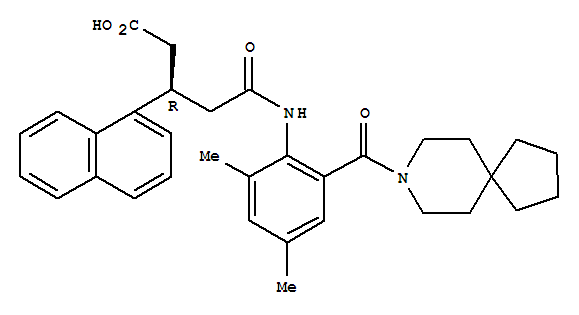 (R)-5-((2,4-Dimethyl-6-(8-azaspiro[4.5]decane-8-carbonyl)phenyl)amino)-3-(naphthalen-1-yl)-5-oxopentanoic acid