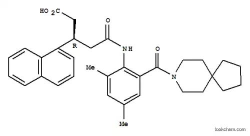 Molecular Structure of 201605-51-8 (BETA-[2-([2-(8-AZASPIRO[4.5]DEC-8-YLCARBONYL)-4,6-DIMETHYLPHENYL]AMINO)-2-OXOETHYL]-(R)-1-NAPHTHALENEPROPANOIC ACID)