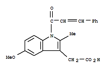 Molecular Structure of 20168-99-4 (1H-Indole-3-aceticacid, 5-methoxy-2-methyl-1-(1-oxo-3-phenyl-2-propen-1-yl)-)