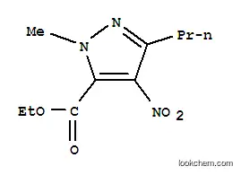 Molecular Structure of 202066-14-6 (1-METHYL-4-NITRO-3-PROPYL-1H-PYRAZOLE-5-CARBOXYLIC ACID ETHYL ESTER)