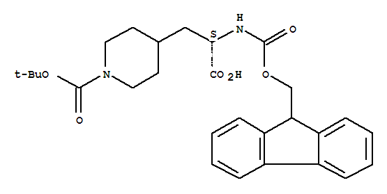 4-Piperidinepropanoicacid, 1-[(1,1-dimethylethoxy)carbonyl]-a-[[(9H-fluoren-9-ylmethoxy)carbonyl]amino]-, (aS)-