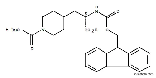 Molecular Structure of 204058-25-3 (N-ALPHA-FMOC-BETA-(1-BOC-PIPERIDIN-4-YL)-D,L-ALANINE)