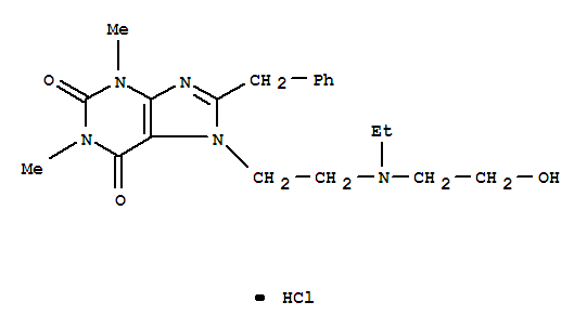1H-Purine-2,6-dione,7-[2-[ethyl(2-hydroxyethyl)amino]ethyl]-3,7-dihydro-1,3-dimethyl-8-(phenylmethyl)-,hydrochloride(20684-06-4)