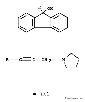 Molecular Structure of 2110-37-4 (FLUOREN-9-OL, 9-(3-(1-PYRROLIDINYL)-1-PROPYNYL)-, HYDROCHLORIDE)