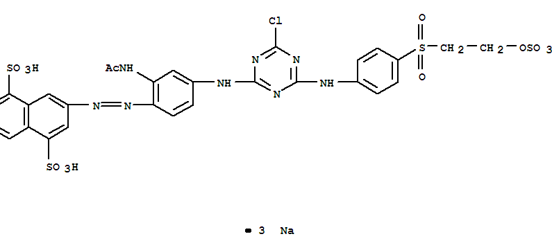 1,5-NAPHTHALENEDISULFONIC ACID 3-[[2-(ACETYLAMINO)-4-[[4-CHLORO-6-[[4-[[2-(SULFOOXY)ETHYL]SULFONYL]PHENYL]AMINO]-1,3,5-TRIAZIN-2-YL]AMINO]PHENYL]AZO]-,TRISODIUM SALTCAS
