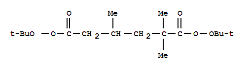 21850-39-5,di-tert-butyl 2,2,4-trimethyldiperoxyadipate,Hexanediperoxoicacid, 2,2,4-trimethyl-, bis(1,1-dimethylethyl) ester (9CI); Peroxyhexanedioicacid, 2,2,4-trimethyl-, di-tert-butyl ester (8CI); Di-tert-butyl peroxy-a,a,g-trimethyladipate