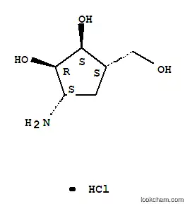 Molecular Structure of 220497-88-1 ((1S,2R,3S,4S)-2,3-DIHYDROXY-4-(HYDROXYMETHYL)-1-AMINOCYCLOPENTANE HYDROCHLORIDE)