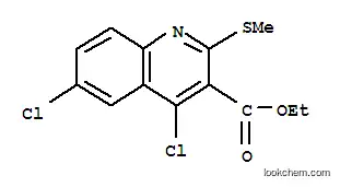 Molecular Structure of 227958-96-5 (ETHYL 4,6-DICHLORO-2-(METHYLTHIO)QUINOLINE-3-CARBOXYLATE)