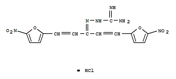 Hydrazinecarboximidamide,2-[3-(5-nitro-2-furanyl)-1-[2-(5-nitro-2-furanyl)ethenyl]-2-propen-1-ylidene]-,hydrochloride (1:1)
