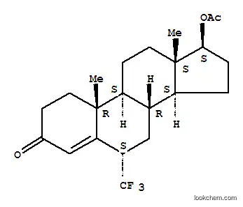 Molecular Structure of 2386-05-2 ([(6S,8R,9S,10R,13S,14S,17S)-10,13-dimethyl-3-oxo-6-(trifluoromethyl)-1 ,2,6,7,8,9,11,12,14,15,16,17-dodecahydrocyclopenta[a]phenanthren-17-yl ] acetate)