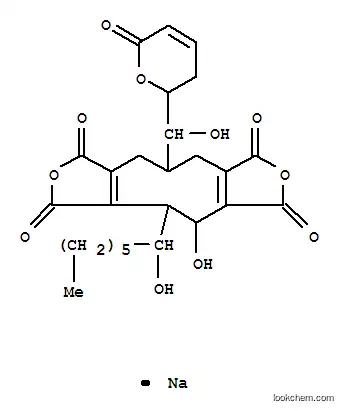 Molecular Structure of 25255-23-6 (1H-Cyclonona[1,2-c:5,6-c']difuran-1,3,6,8(4H)-tetrone,10-[(3,6-dihydro-6-oxo-2H-pyran-2-yl)hydroxymethyl]-5,9,10,11-tetrahydro-4-hydroxy-5-(1-hydroxyheptyl)-,monosodium salt, [4R*,5S*(R*),10S*[S*(S*)]]- (9CI))