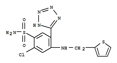 Molecular Structure of 27589-33-9 (Benzenesulfonamide,2-chloro-5-(2H-tetrazol-5-yl)-4-[(2-thienylmethyl)amino]-)