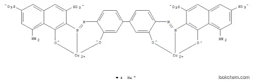 Molecular Structure of 28407-37-6 (tetrasodium [mu-[[3,3'-[(3,3'-dihydroxy[1,1'-biphenyl]-4,4'-diyl)bis(azo)]bis[5-amino-4-hydroxynaphthalene-2,7-disulphonato]](8-)]]dicuprate(4-))