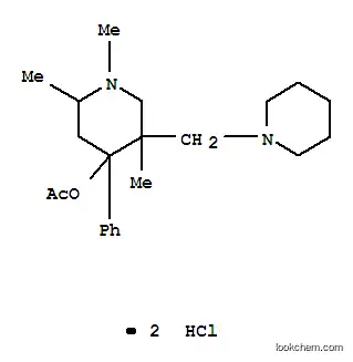 Molecular Structure of 28866-26-4 ([1,2,5-trimethyl-4-phenyl-5-(1-piperidylmethyl)-4-piperidyl] acetate dihydrochloride)