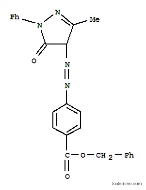 Molecular Structure of 3003-38-1 (benzyl 4-[(4,5-dihydro-3-methyl-5-oxo-1-phenyl-1H-pyrazol-4-yl)azo]benzoate)