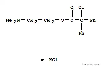 Molecular Structure of 3042-75-9 (Benzeneacetic acid, α-chloro-α-phenyl-, 2-(dimethylamino)ethyl ester, hydrochloride)
