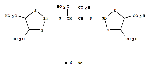 1,3,2-Dithiastibolane-4,5-dicarboxylicacid, 2,2'-[(1,2-dicarboxy-1,2-ethanediyl)bis(thio)]bis-, sodium salt (1:6)