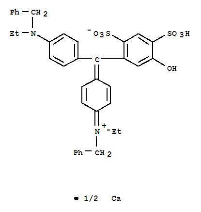 Benzenemethanaminium,N-ethyl-N-[4-[[4-[ethyl(phenylmethyl)amino]phenyl](5-hydroxy-2,4-disulfophenyl)methylene]-2,5-cyclohexadien-1-ylidene]-,inner salt, calcium salt (2:1)