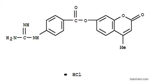 Molecular Structure of 34197-46-1 (4-METHYLUMBELLIFERYL-P-GUANIDINOBENZOATE HYDROCHLORIDE)