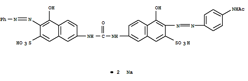 2-Naphthalenesulfonicacid,3-[2-[4-(acetylamino)phenyl]diazenyl]-4-hydroxy-7-[[[[5-hydroxy-6-(2-phenyldiazenyl)-7-sulfo-2-naphthalenyl]amino]carbonyl]amino]-,sodium salt (1:2)(3441-14-3)