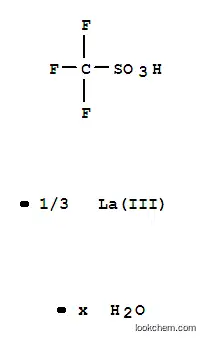 Molecular Structure of 34629-21-5 (LANTHANUM (III) TRIFLUOROMETHANESULFONATE HYDRATE)
