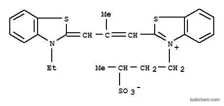 Molecular Structure of 34935-38-1 (2-[3-(3-ethyl-3H-benzothiazol-2-ylidene)-2-methylprop-1-enyl]-3-(3-sulphonatobutyl)benzothiazolium)
