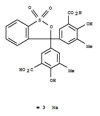 Benzoic acid,3,3'-(1,1-dioxido-3H-2,1-benzoxathiol-3-ylidene)bis[6-hydroxy-5-methyl-, sodiumsalt (1:3)