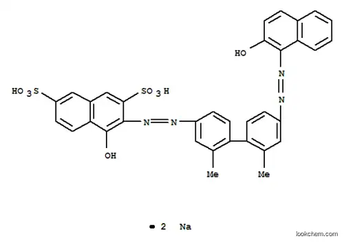 Molecular Structure of 3701-40-4 (disodium 4-hydroxy-3-[[4'-[(2-hydroxynaphthyl)azo]-2,2'-dimethyl[1,1'-biphenyl]-4-yl]azo]naphthalene-2,7-disulphonate)