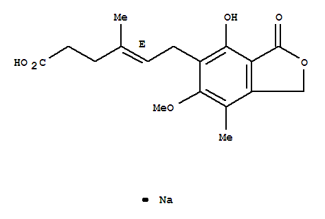 4-Hexenoic acid,6-(1,3-dihydro-4-hydroxy-6-methoxy-7-methyl-3-oxo-5-isobenzofuranyl)-4-methyl-,sodium salt (1:1), (4E)-