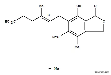 Molecular Structure of 37415-62-6 (4-Hexenoic acid,6-(1,3-dihydro-4-hydroxy-6-methoxy-7-methyl-3-oxo-5-isobenzofuranyl)-4-methyl-,sodium salt (1:1), (4E)-)