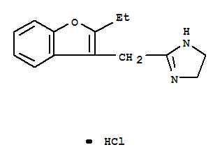 37795-09-8,2-[(2-ethyl-3-benzofuranyl)methyl]-4,5-dihydro-1H-imidazolium chloride,1H-Imidazole,2-[(2-ethyl-3-benzofuranyl)methyl]-4,5-dihydro-, monohydrochloride (9CI)
