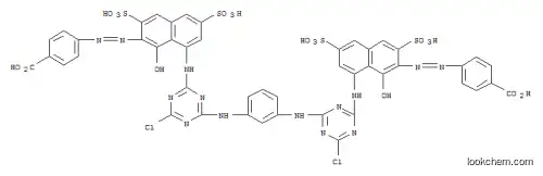 Molecular Structure of 39951-98-9 (p,p'-[m-phenylenebis[imino(6-chloro-1,3,5-triazine-2,4-diyl)imino(8-hydroxy-3,6-disulpho-1,7-naphthylene)azo]]dibenzoic acid)