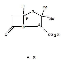 4-Thia-1-azabicyclo[3.2.0]heptane-2-carboxylicacid, 3,3-dimethyl-7-oxo-, potassium salt, (2S-cis)- (9CI)