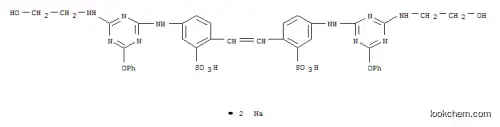 Molecular Structure of 4028-30-2 (disodium 4,4'-bis[[4-[(2-hydroxyethyl)amino]-6-phenoxy-1,3,5-triazin-2-yl]amino]stilbene-2,2'-disulphonate)