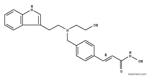 Molecular Structure of 404951-53-7 (2-Propenamide, N-hydroxy-3-[4-[[(2-hydroxyethyl)[2-(1H-indol-3-yl)ethyl]amino]methyl]phenyl]-, (2E)-)