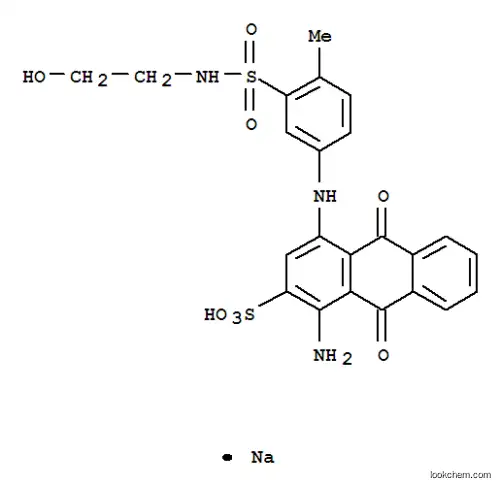 Molecular Structure of 40847-64-1 (sodium 1-amino-9,10-dihydro-4-[[3-[[(2-hydroxyethyl)amino]sulphonyl]-4-methylphenyl]amino]-9,10-dioxoanthracene-2-sulphonate)